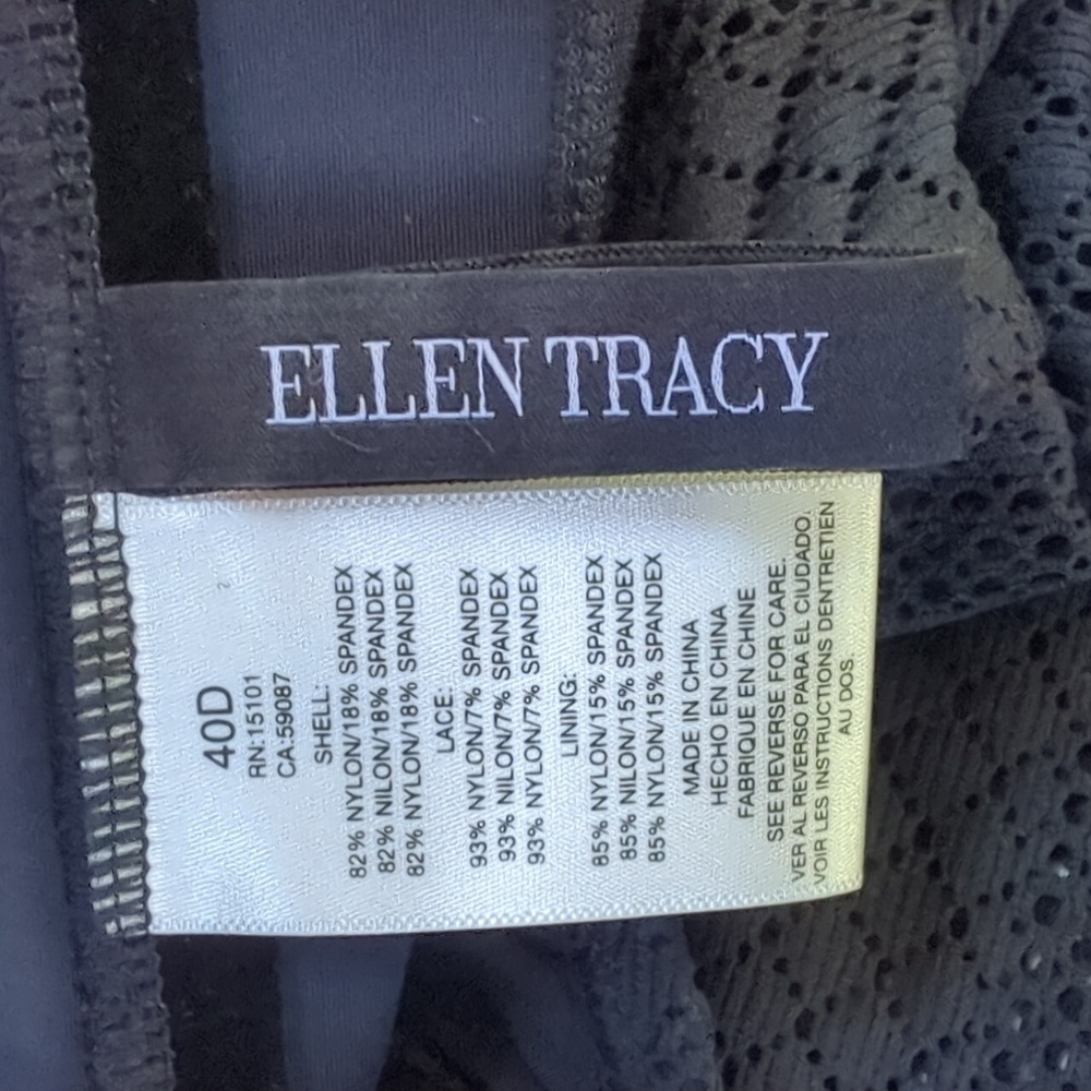 Ellen Tracy, Easy Breezy Black Tankini Top. 40D - Picture 8 of 11